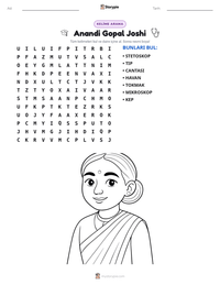 Anandi Gopal Joshi yazdırılabilir çalışma sayfası önizlemesi