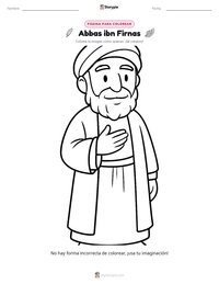 Vista previa de la hoja de trabajo imprimible de Abbas ibn Firnas