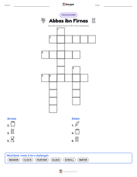 Abbas ibn Firnas printable worksheet preview