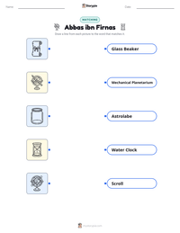 Abbas ibn Firnas printable worksheet preview