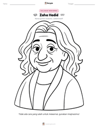 Prabaca lembar kerja cetak Zaha Hadid