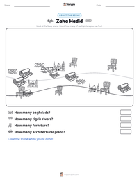Zaha Hadid printable worksheet preview