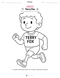 Terry Fox afdrukbare werkblad voorbeeld