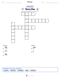 Terry Fox printable worksheet preview