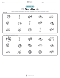 Terry Fox printable worksheet preview