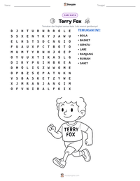 Prabaca lembar kerja cetak Terry Fox
