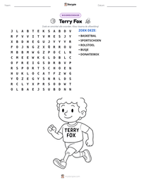 Terry Fox afdrukbare werkblad voorbeeld