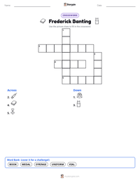 Frederick Banting printable worksheet preview