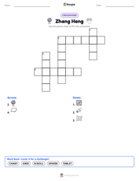 Zhang Heng printable worksheet preview