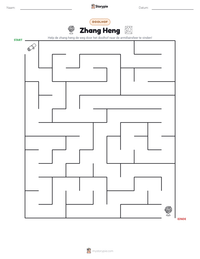 Zhang Heng afdrukbare werkblad voorbeeld