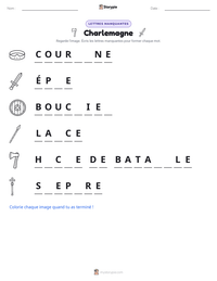 Aperçu de la feuille de travail imprimable Charlemagne