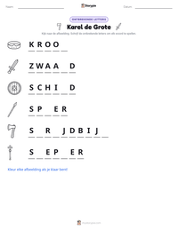 Karel de Grote afdrukbare werkblad voorbeeld