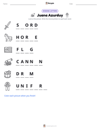 Juana Azurduy printable worksheet preview