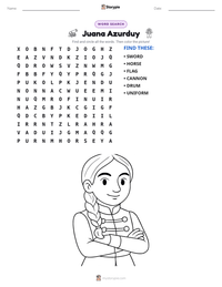 Juana Azurduy printable worksheet preview