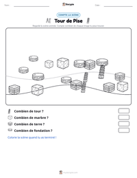 Aperçu de la feuille de travail imprimable Tour de Pise