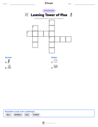Leaning Tower of Pisa printable worksheet preview
