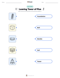 Leaning Tower of Pisa printable worksheet preview