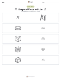 Podgląd drukowalnego arkusza ćwiczeń Krzywa Wieża w Pizie