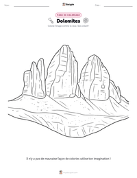 Aperçu de la feuille de travail imprimable Dolomites