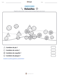 Aperçu de la feuille de travail imprimable Dolomites