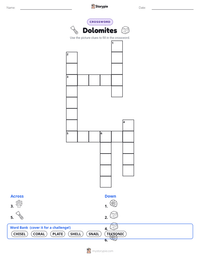 Dolomites printable worksheet preview
