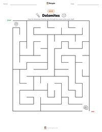 Dolomites printable worksheet preview