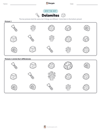 Dolomites printable worksheet preview