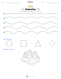 Dolomites printable worksheet preview