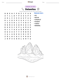 Aperçu de la feuille de travail imprimable Dolomites