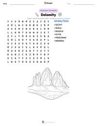Podgląd drukowalnego arkusza ćwiczeń Dolomity