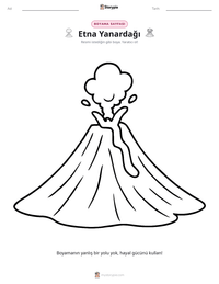 Etna Yanardağı yazdırılabilir çalışma sayfası önizlemesi