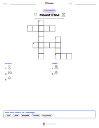 Mount Etna printable worksheet preview
