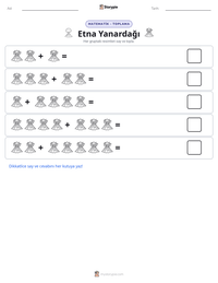 Etna Yanardağı yazdırılabilir çalışma sayfası önizlemesi
