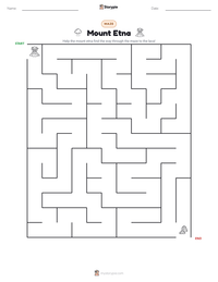 Mount Etna printable worksheet preview