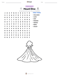 Mount Etna printable worksheet preview
