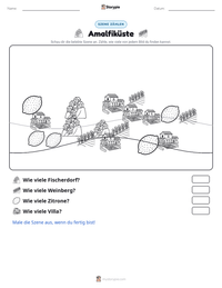Amalfiküste druckbare Arbeitsblatt Vorschau