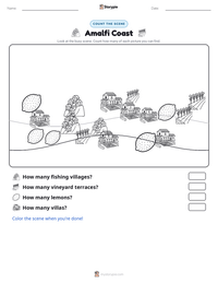 Amalfi Coast printable worksheet preview