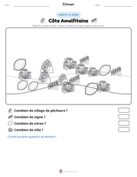 Aperçu de la feuille de travail imprimable Côte Amalfitaine