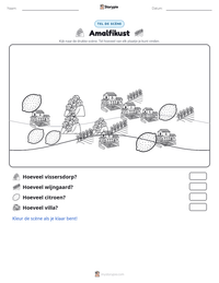 Amalfikust afdrukbare werkblad voorbeeld