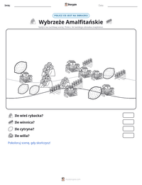 Podgląd drukowalnego arkusza ćwiczeń Wybrzeże Amalfitańskie