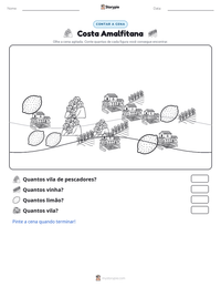 Prévia da folha de atividades imprimível Costa Amalfitana