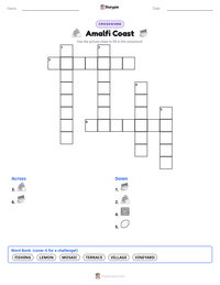 Amalfi Coast printable worksheet preview