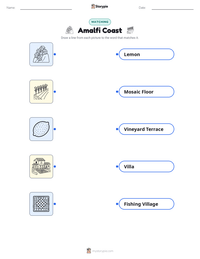 Amalfi Coast printable worksheet preview