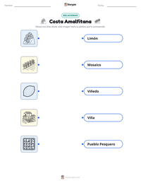 Vista previa de la hoja de trabajo imprimible de Costa Amalfitana