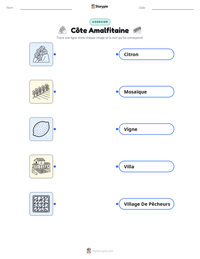 Aperçu de la feuille de travail imprimable Côte Amalfitaine