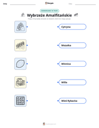 Podgląd drukowalnego arkusza ćwiczeń Wybrzeże Amalfitańskie