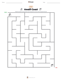 Amalfi Coast printable worksheet preview