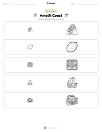 Amalfi Coast printable worksheet preview