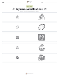 Podgląd drukowalnego arkusza ćwiczeń Wybrzeże Amalfitańskie