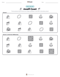Amalfi Coast printable worksheet preview